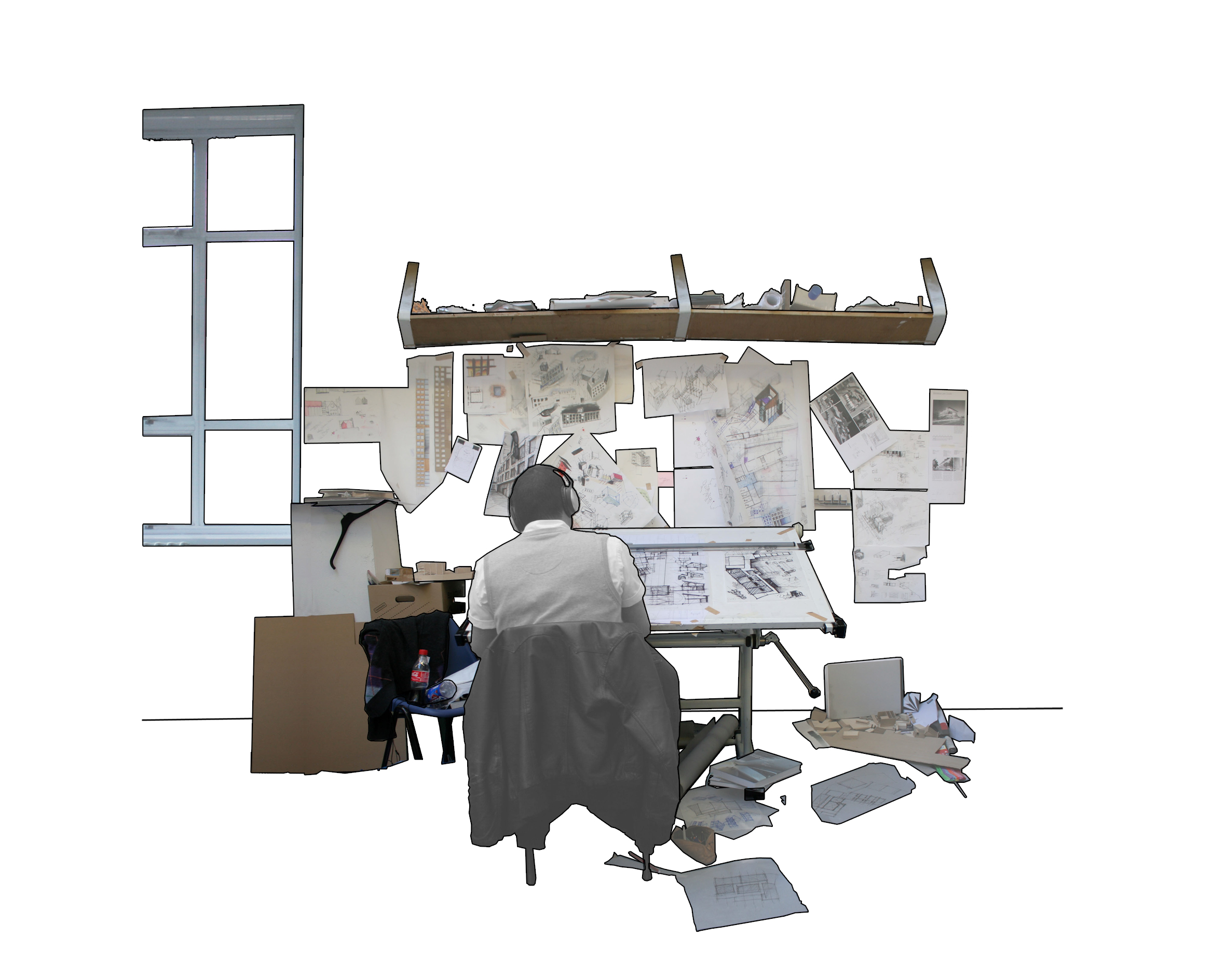 Studio Workspace (Collage)